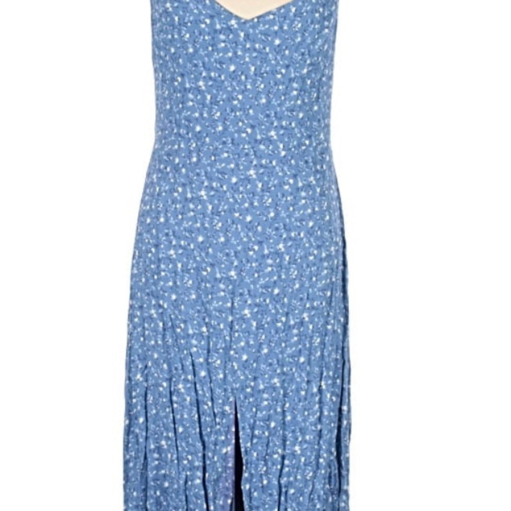 Reformation Baxley Dress Blue Floral Midi 12 EUC - Picture 2 of 3